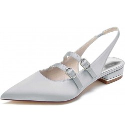 Women's Bridal Wedding Flat Shoes Ballet Flats Pull On Bride Pointed Toe Prom Evening Bridal Party Dress Flats Silver 38 $34....