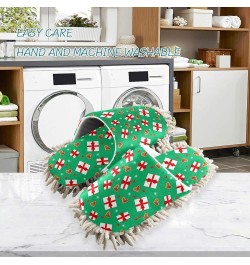 Christmas Tree Rabbit Mop Slippers Shoes Cover for Floor Cleaning Washable Hair Dust Dirty Cleaners Microfiber Mop Socks for ...