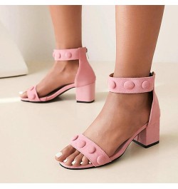 Buckle Slip on Slide Sandals Women Summer New Fish Mouth Sandals Thick Heel High Heel Back Zipper Versatile (Black, 6.5) 7 Pi...