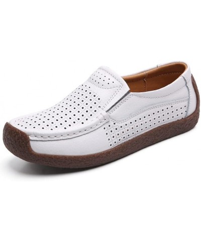 Women's Slip-on Round Toe Loafers Classic Dance Ballet Flat Shoes Casual Lightweight Boat Shoes Driving Moccasins Flats White...