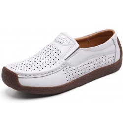 Women's Slip-on Round Toe Loafers Classic Dance Ballet Flat Shoes Casual Lightweight Boat Shoes Driving Moccasins Flats White...