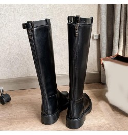 Women Mid Calf Boots Autumn and Winter Fashion Simple Solid Color Comfortable Square Heel Zipper Mid Height Rain Boots (Black...