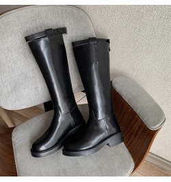 Women Mid Calf Boots Autumn and Winter Fashion Simple Solid Color Comfortable Square Heel Zipper Mid Height Rain Boots (Black...