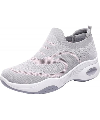 womens dress shoes low heel, Sneakers for Women Platform Wedge Shoes Mesh Fabric Breathable Sport Running Shoes Z 02-grey $20...