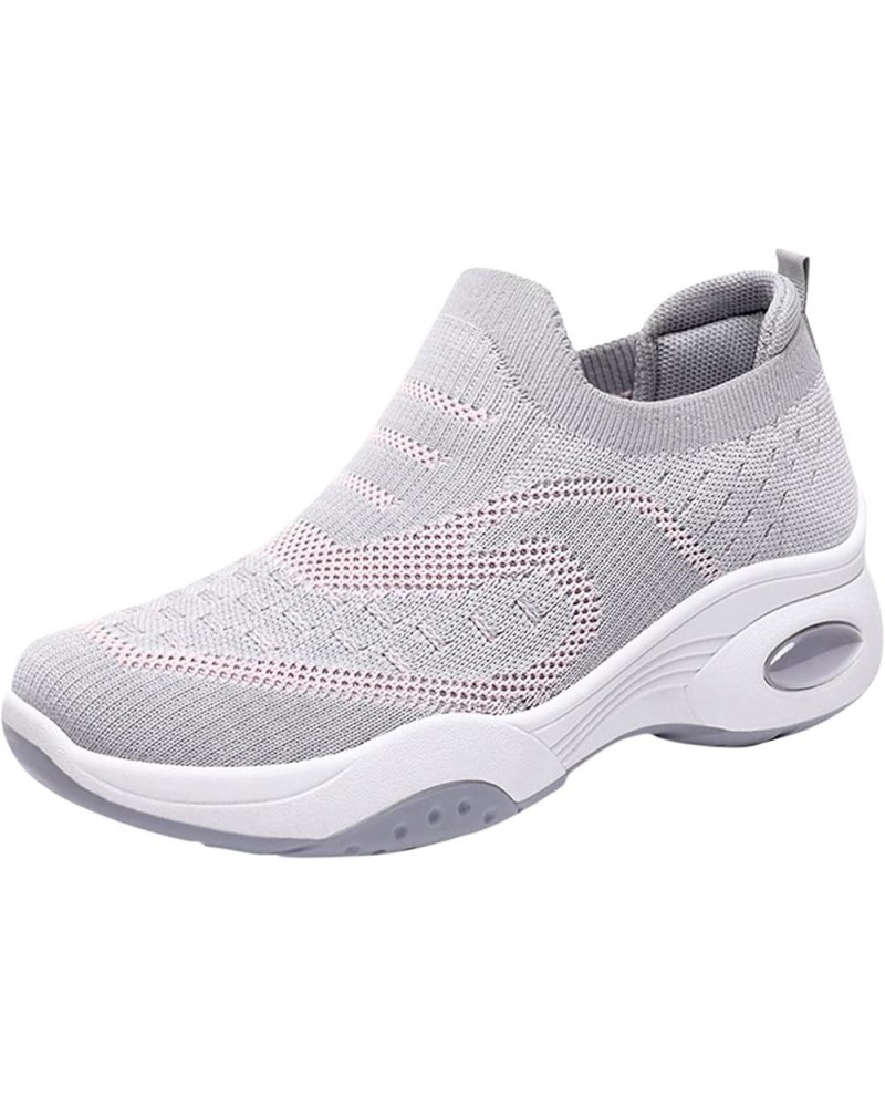 womens dress shoes low heel, Sneakers for Women Platform Wedge Shoes Mesh Fabric Breathable Sport Running Shoes Z 02-grey $20...