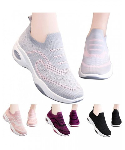 womens dress shoes low heel, Sneakers for Women Platform Wedge Shoes Mesh Fabric Breathable Sport Running Shoes Z 02-grey $20...