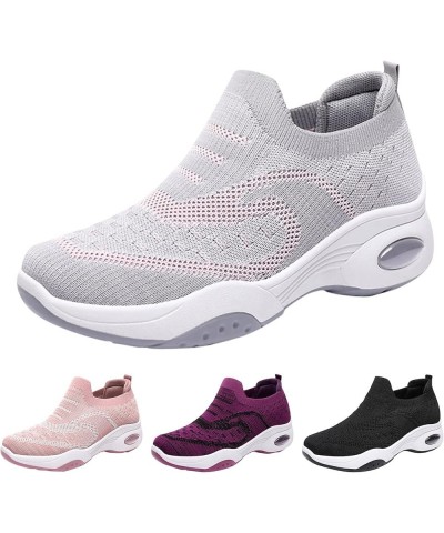 womens dress shoes low heel, Sneakers for Women Platform Wedge Shoes Mesh Fabric Breathable Sport Running Shoes Z 02-grey $20...