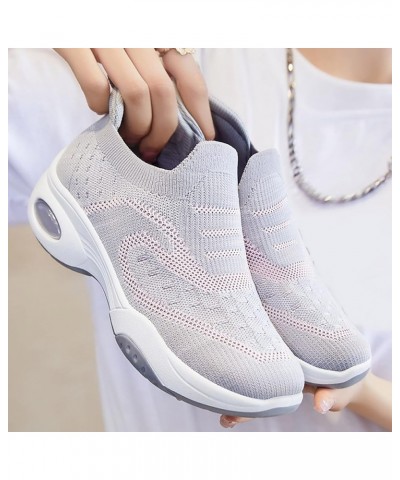 womens dress shoes low heel, Sneakers for Women Platform Wedge Shoes Mesh Fabric Breathable Sport Running Shoes Z 02-grey $20...