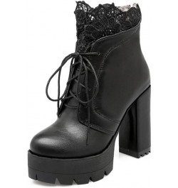 Gothic Lace Up Booties Women's Chunky Heels Zipper High Heels Platform Ankle Boots Women Cosplay Ankle Boots Ankle Shoes for ...