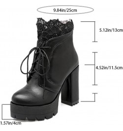 Gothic Lace Up Booties Women's Chunky Heels Zipper High Heels Platform Ankle Boots Women Cosplay Ankle Boots Ankle Shoes for ...