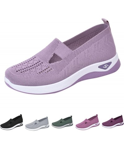 Women's Woven Orthopedic Breathable Soft Shoes Go Walking Slip on Foam Shoes Hands Free Slip in Sneakers Arch Support Shoes 0...