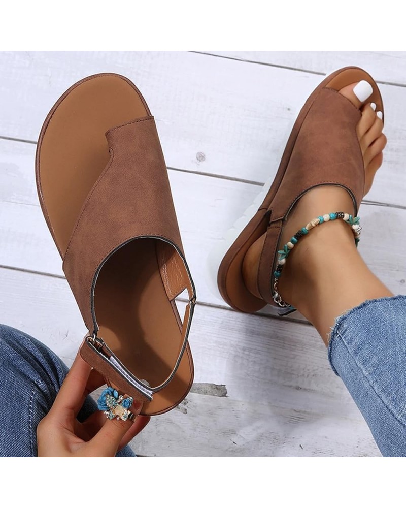 Women's Cute Strappy Wedge Sandals Comfortable Lace Up Platform Sandals Casual Summer Slipper Orthopedic Sandals Bunion Corre...