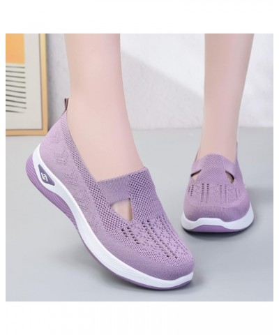 Women's Woven Orthopedic Breathable Soft Shoes Go Walking Slip on Foam Shoes Hands Free Slip in Sneakers Arch Support Shoes 0...