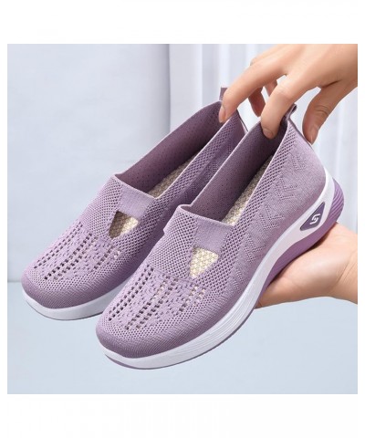 Women's Woven Orthopedic Breathable Soft Shoes Go Walking Slip on Foam Shoes Hands Free Slip in Sneakers Arch Support Shoes 0...