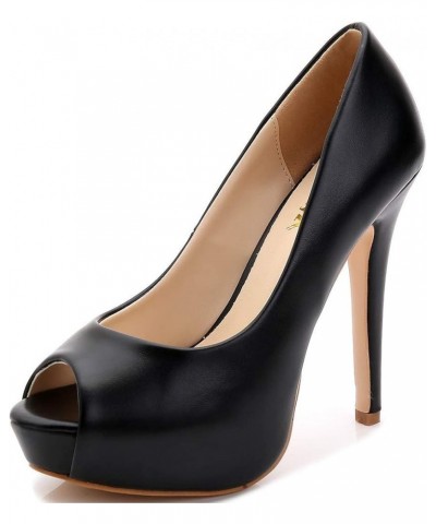 Women Peep Toe High Heels Wedding Platform Shoes Party Dress Stiletto Pump Black $32.32 Pumps