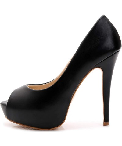 Women Peep Toe High Heels Wedding Platform Shoes Party Dress Stiletto Pump Black $32.32 Pumps