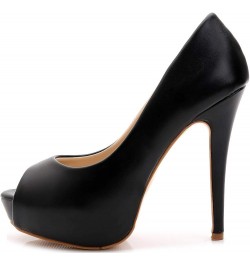 Women Peep Toe High Heels Wedding Platform Shoes Party Dress Stiletto Pump Black $32.32 Pumps