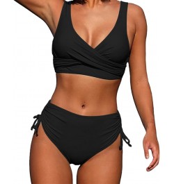 Plus Size Bathing Suits for Women with Shorts Waist Women Hight Swimsuit Swimwear Piece High Suit Cut Bikini Set Black 1 $17....