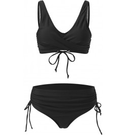 Plus Size Bathing Suits for Women with Shorts Waist Women Hight Swimsuit Swimwear Piece High Suit Cut Bikini Set Black 1 $17....