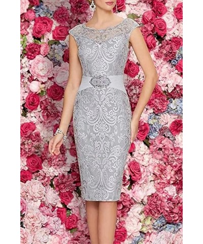 Women's Elegant Lace Mother of The Bride Dresses with Jacket 2 Piece Evening Party Dreses Knee Length MM04 Lilac $41.03 Athle...