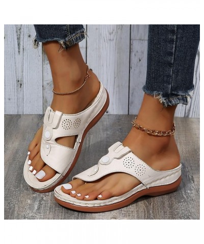 Summer Sandals for Women 2024, Sandals Women Comfortable Ring Toe Flip Flops Sandals Slip-on Roman Sandals Slippers White $12...