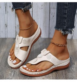 Summer Sandals for Women 2024, Sandals Women Comfortable Ring Toe Flip Flops Sandals Slip-on Roman Sandals Slippers White $12...