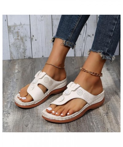 Summer Sandals for Women 2024, Sandals Women Comfortable Ring Toe Flip Flops Sandals Slip-on Roman Sandals Slippers White $12...