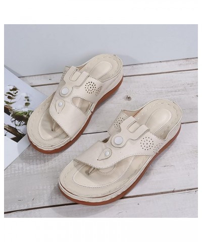 Summer Sandals for Women 2024, Sandals Women Comfortable Ring Toe Flip Flops Sandals Slip-on Roman Sandals Slippers White $12...