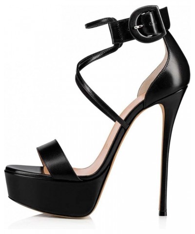 Platform Buckle Open Heel Sandals C 44 $34.47 Sandals