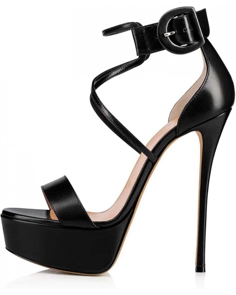 Platform Buckle Open Heel Sandals C 44 $34.47 Sandals