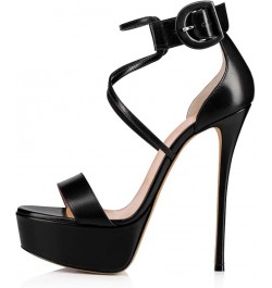 Platform Buckle Open Heel Sandals C 44 $34.47 Sandals