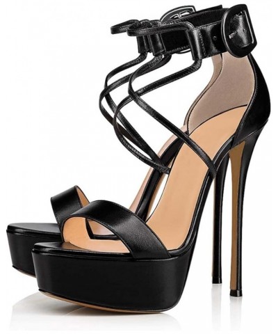 Platform Buckle Open Heel Sandals C 44 $34.47 Sandals