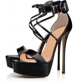 Platform Buckle Open Heel Sandals C 44 $34.47 Sandals