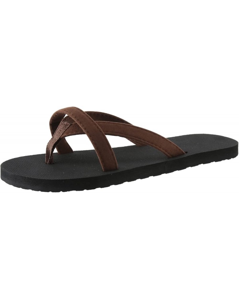 Womens Beach Breathable Sandals Home Slipper Flip-Flops Wedges Sandals Z 01-brown $12.08 Sandals