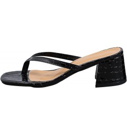 Womens Two Band Sandal Gladiator Flat Sandals Flip Flops Pump Sandals Lightweight Sandals Shoes Black $13.22 Slippers