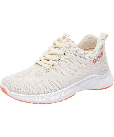 Wide Width Sneakers for Women Athletic Trainers Womens Tennis Shoes Trainers Mesh Casual Beige $15.60 Athletic Shoes