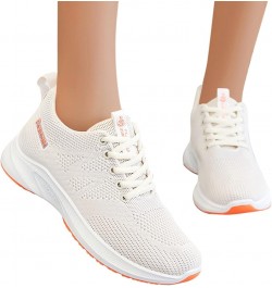 Wide Width Sneakers for Women Athletic Trainers Womens Tennis Shoes Trainers Mesh Casual Beige $15.60 Athletic Shoes