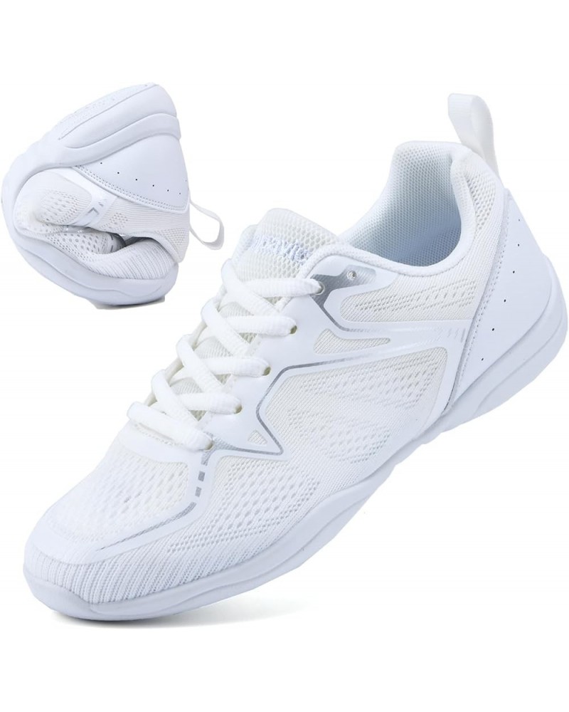 Girls Cheer Shoes White Cheerleading Shoes Dance Athletic Training Tennis Breathable Women Youth Lightweight Competition Chee...