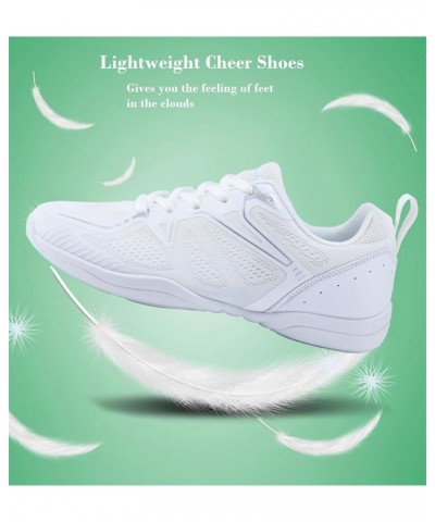 Girls Cheer Shoes White Cheerleading Shoes Dance Athletic Training Tennis Breathable Women Youth Lightweight Competition Chee...