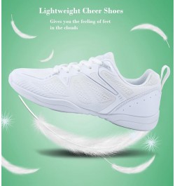 Girls Cheer Shoes White Cheerleading Shoes Dance Athletic Training Tennis Breathable Women Youth Lightweight Competition Chee...