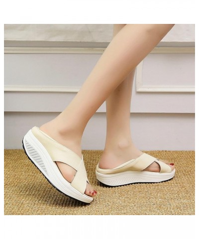 Women's Slip on Slippers Fashion Bottom Comfortable Sports Shoes Summer Thick Sandals Women Toe Women's Slipper (Black, 8) 7....