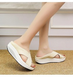 Women's Slip on Slippers Fashion Bottom Comfortable Sports Shoes Summer Thick Sandals Women Toe Women's Slipper (Black, 8) 7....