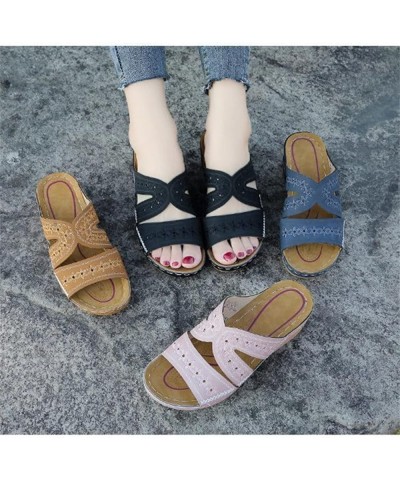 Lausiuoe Orthotic Sandals For Women With Arch Support Low Wedge Comfortable Orthopedic Flip Flops Dressy Summer Casual Slides...