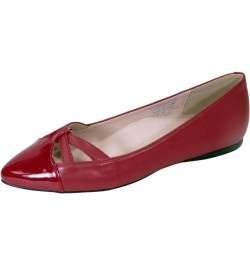 Sidney Women's Wide Width Pointed Toe Casual Dress Flats Red $19.58 Loafers & Slip-Ons