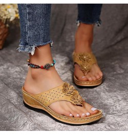 Shoes for Women Espadrilles Wedge Shoes Memory Foam Orthotic Sandals Lace Up Summer Flip Flop Casual Walking Slip On 130-ixpy...