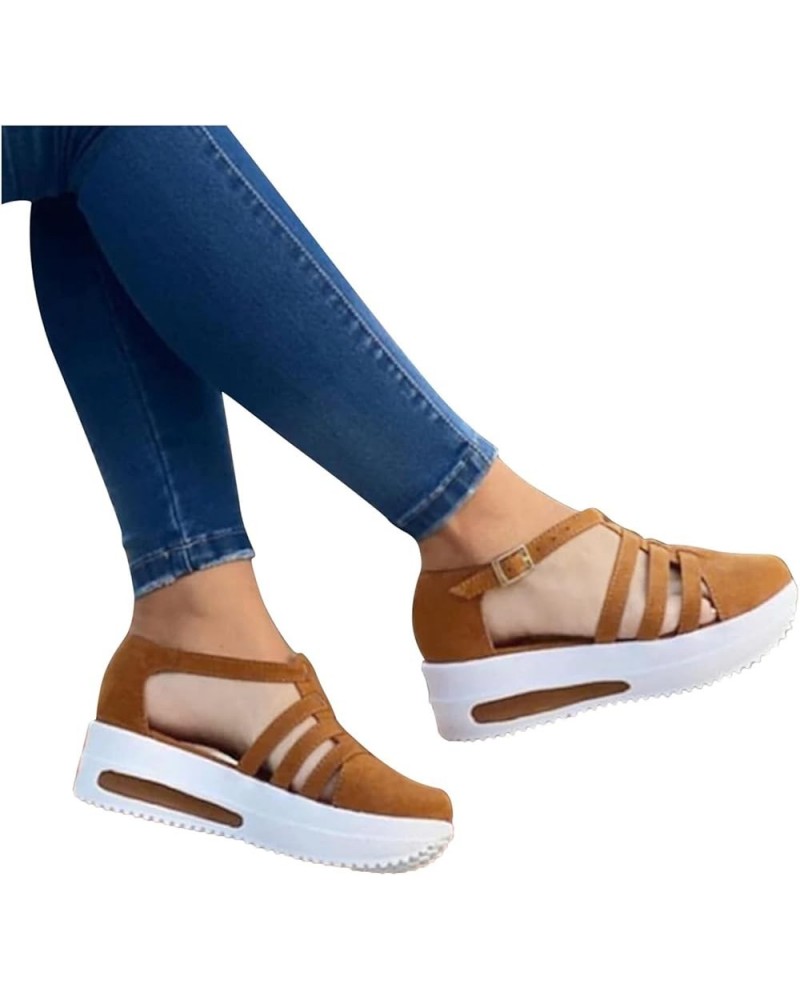 Sandals Women Dressy Summer Dressy Summer Casual Flip Flop for Women with Arch Support Wedge Casual Sandal Shoes Brown $10.15...