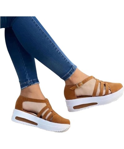 Sandals Women Dressy Summer Dressy Summer Casual Flip Flop for Women with Arch Support Wedge Casual Sandal Shoes Brown $10.15...