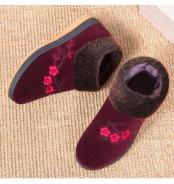 Womens Warm Faux Fur Lined Winter Snow Boots Low Heel Slip On Comfortable Outdoor Flats Ankle Booties Red $18.23 Outdoor Shoes