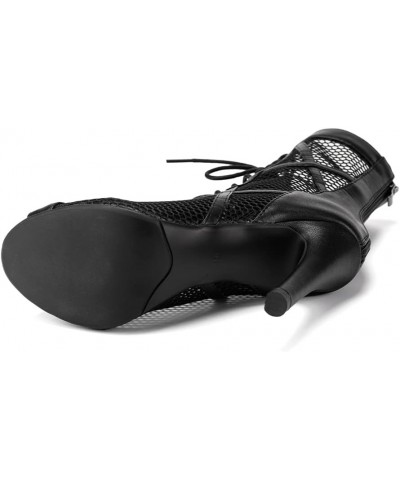 Women's Dance Heels Peep Toe Ankle Dance Booties Salsa Ballroom Dance Shoes Mesh Black $30.00 Athletic Shoes