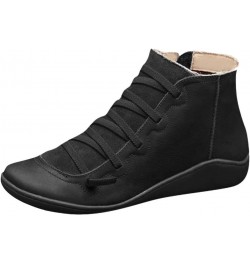 Cowgirl Boots Women,Low Heel Cowboy Boots V Cut Autumn Winter Dressing Stacked Chunky Short Booties Black-` $14.80 Boots